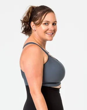 ** CLEARANCE ** Plus Cup Size (H-J Cup) Nursing Bras - Luxe Bra Charcoal