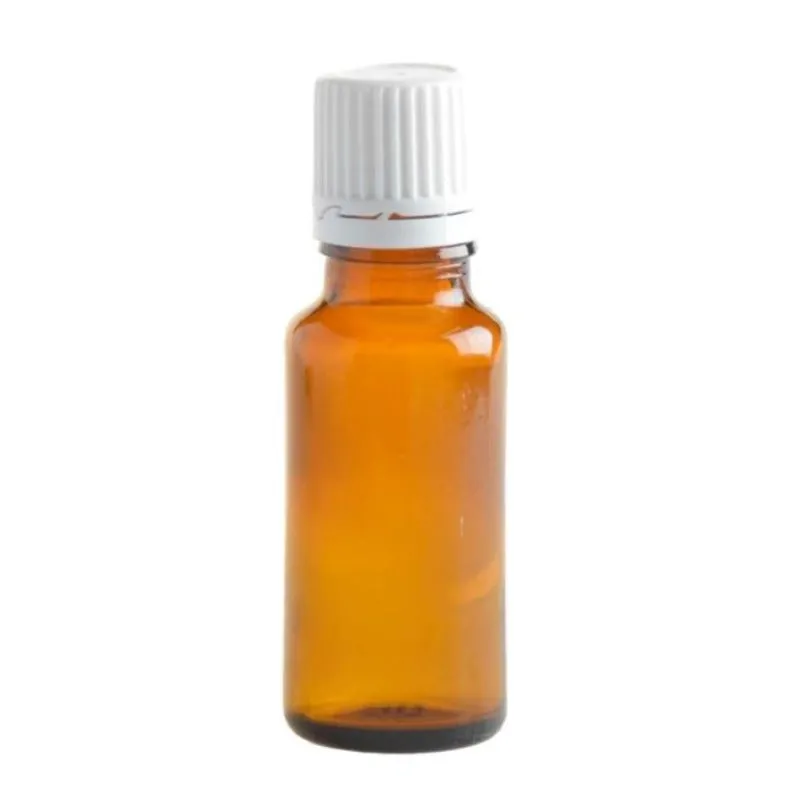 20ml Amber Glass Bottle with Fast Flow Dropper Cap - White