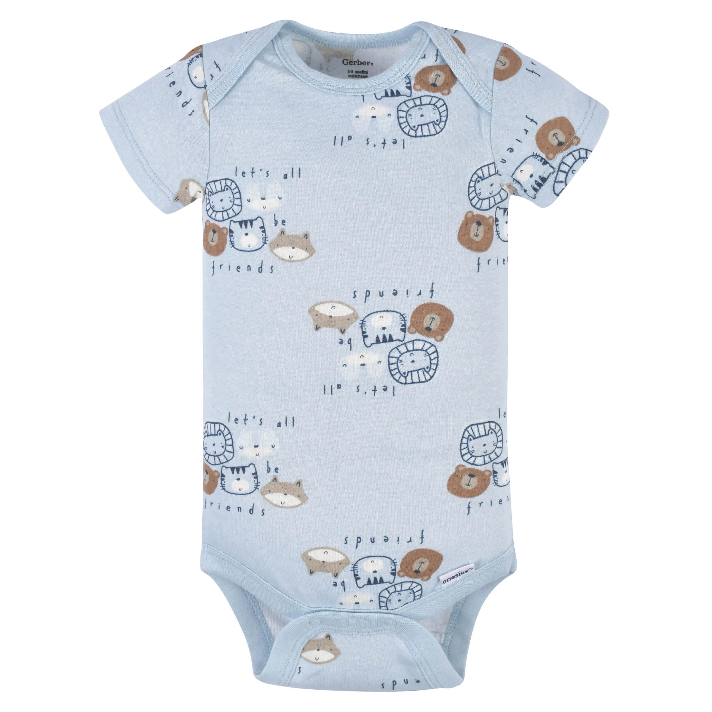 3-Pack Baby Boys Comfy Stretch Lion Short Sleeve Onesies® Bodysuits