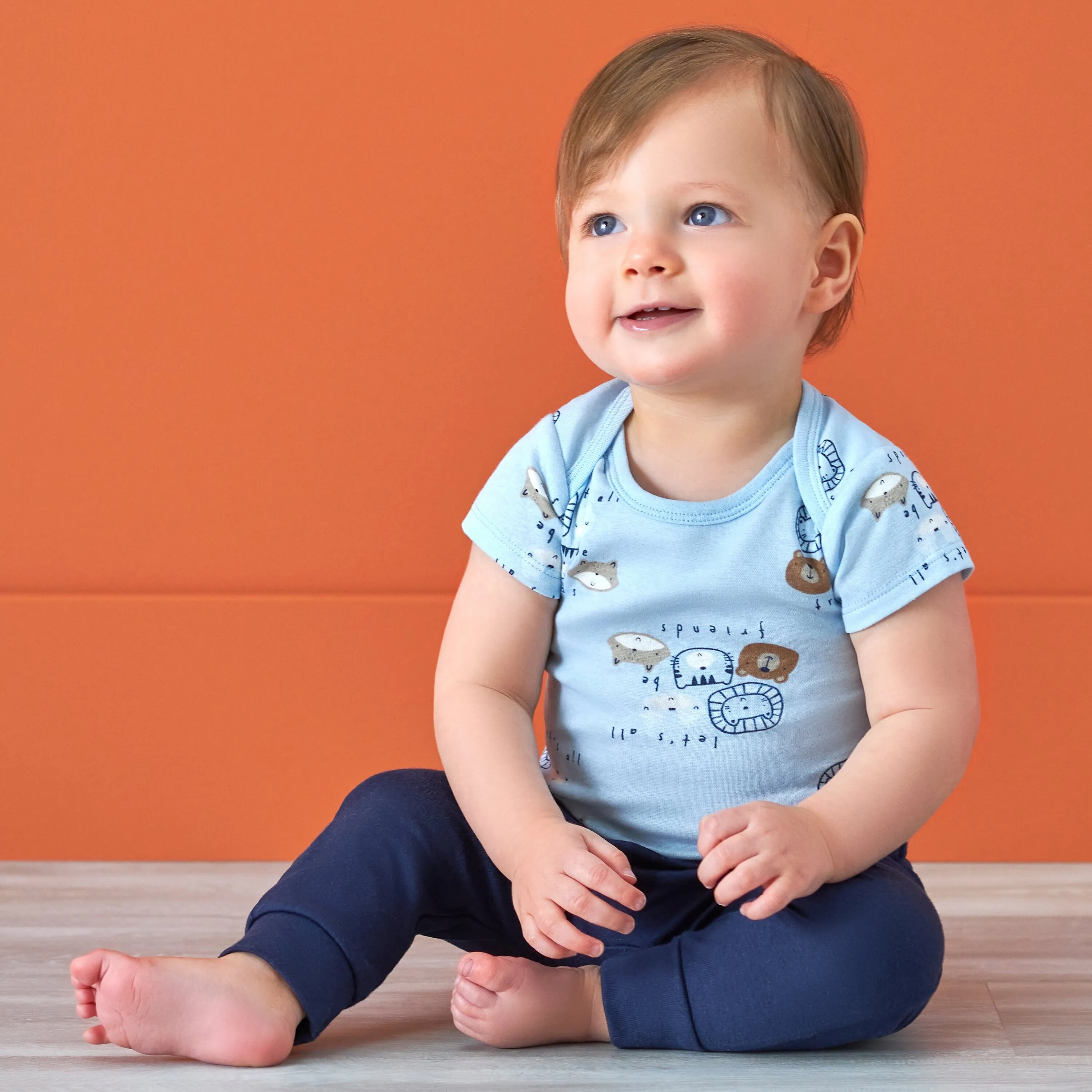 3-Pack Baby Boys Comfy Stretch Lion Short Sleeve Onesies® Bodysuits