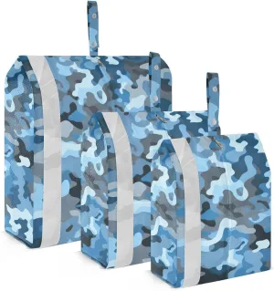 Abstract Camo Classic Blue Packing Cubes for Travel 3 Set Travel Packing Cubes Luggage Organizer Bags for Packing Compression