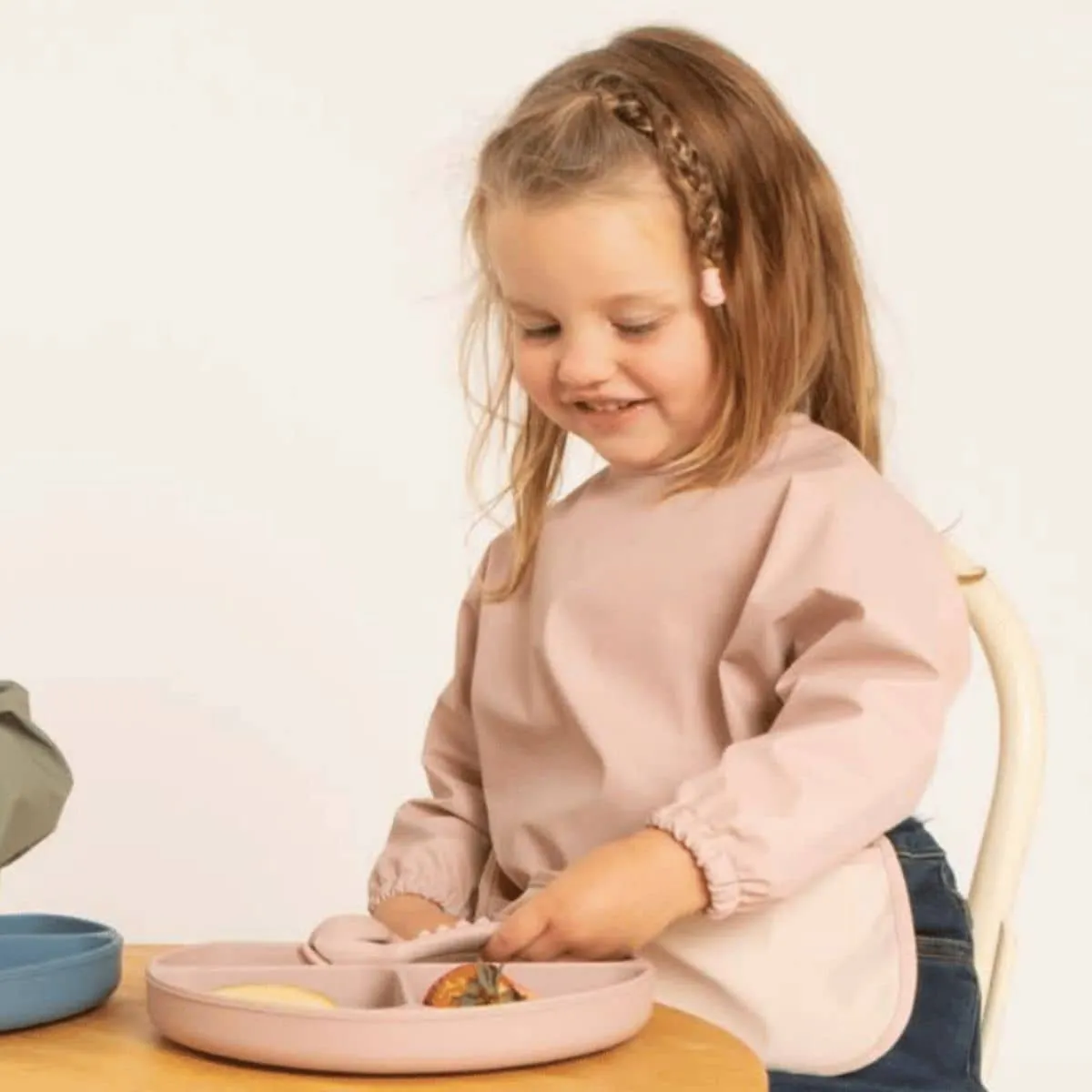 All4Ella Recycled Long Sleeve Bib - Two-tone Pink