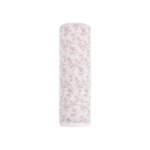 Baby Muslin Swaddle | Velour Vine Pattern |Pink on Ivory | Ely's & Co