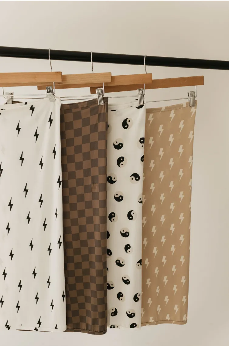 Bamboo Infant Swaddle | White & Black  Lightning Bolt