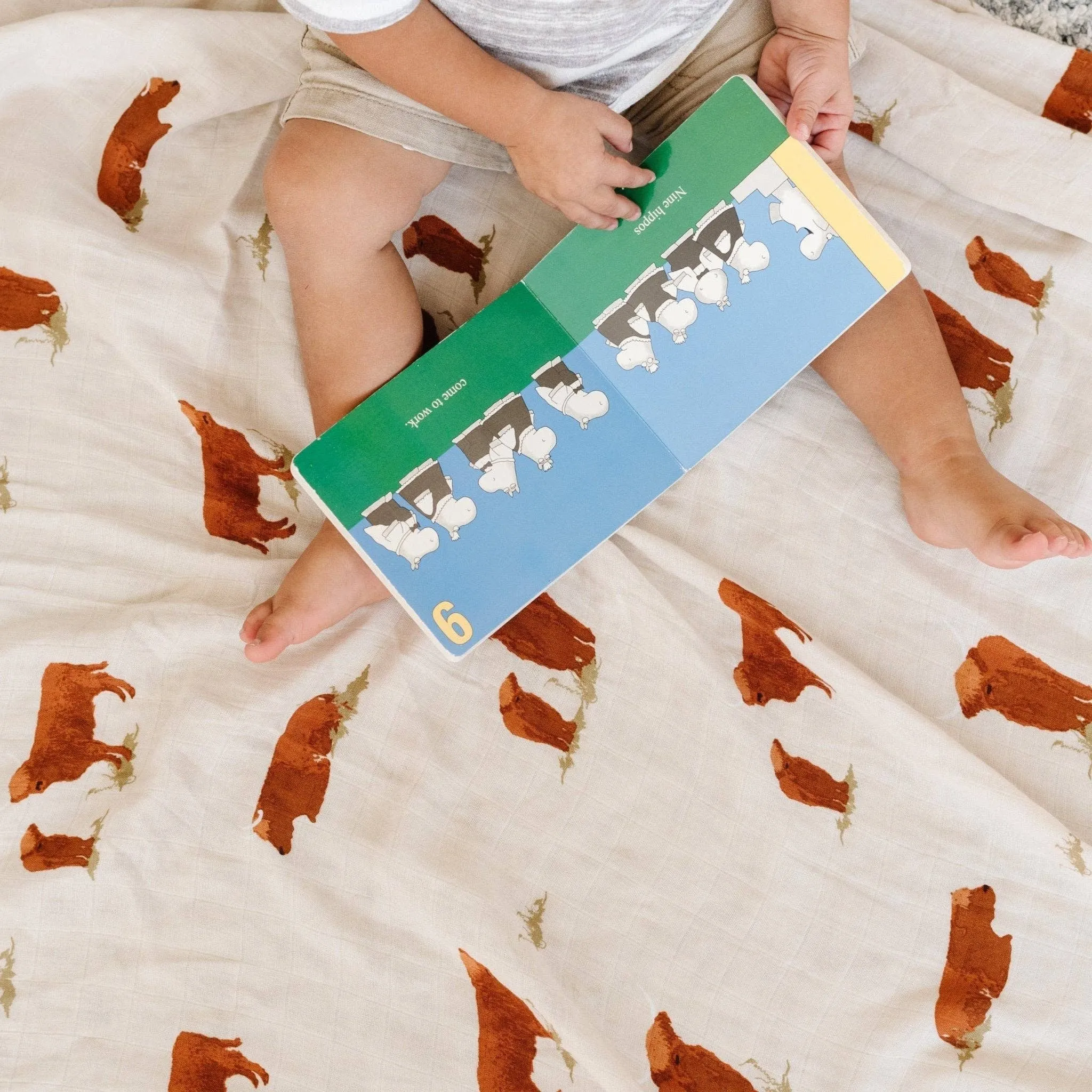 Bamboo Muslin Swaddle: Highland Cow