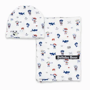 Bamboo Swaddle & Beanie Set - Pirate