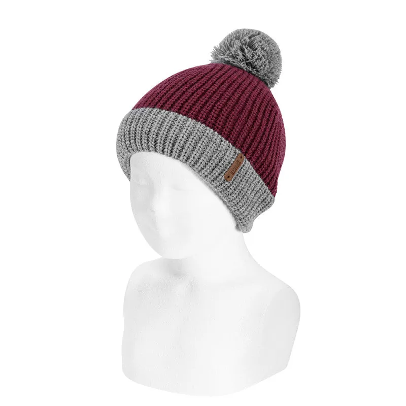 Biocolour Knit Hat with PomPom