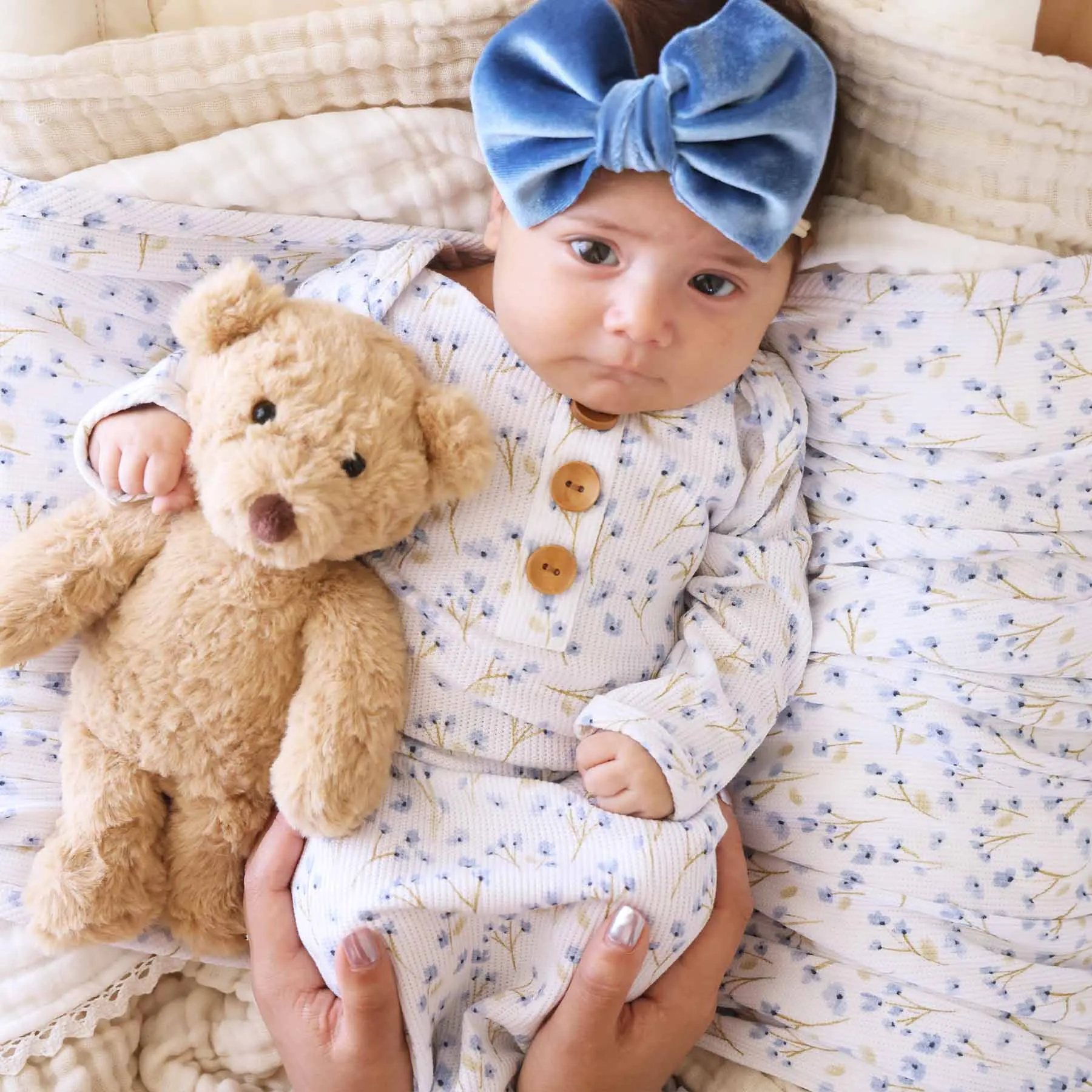 Blake's Blooms Waffle Bamboo Oversized Swaddle Blanket