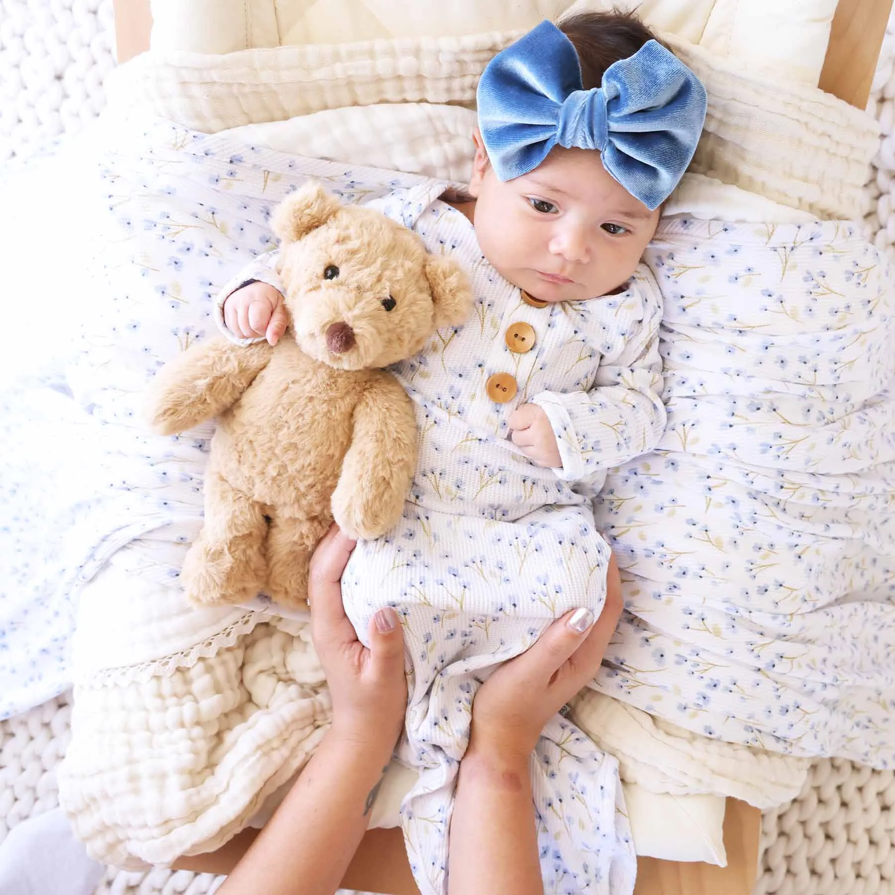 Blake's Blooms Waffle Bamboo Oversized Swaddle Blanket