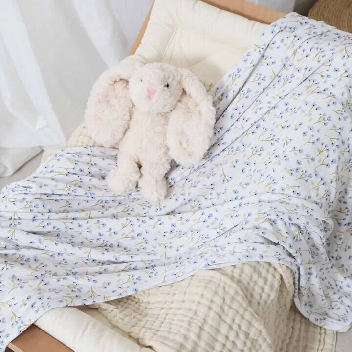 Blake's Blooms Waffle Bamboo Oversized Swaddle Blanket