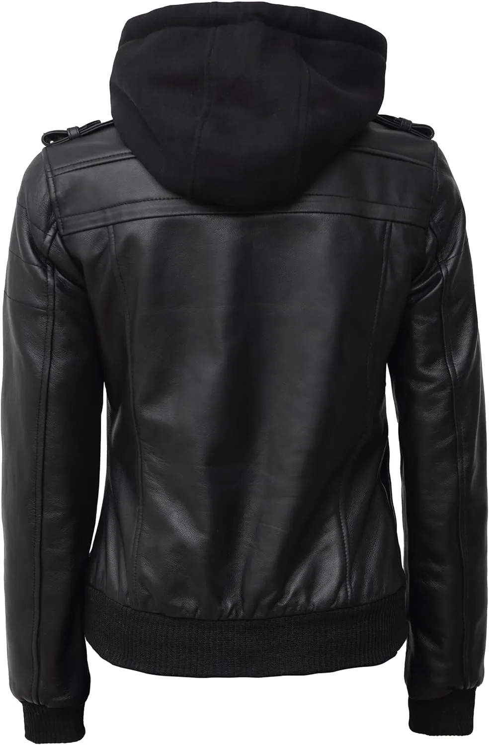 Blingsoul Leather Jacket Women - Real Lambskin Womens Leather Jackets With hood