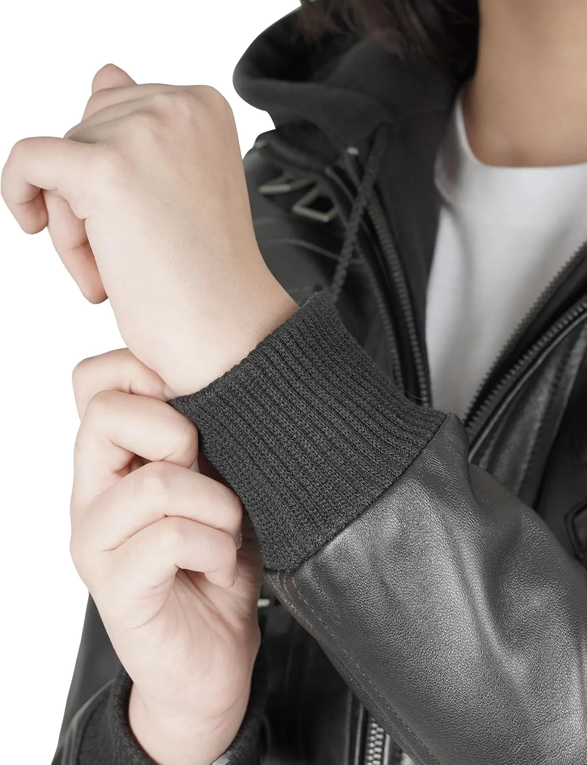 Blingsoul Leather Jacket Women - Real Lambskin Womens Leather Jackets With hood