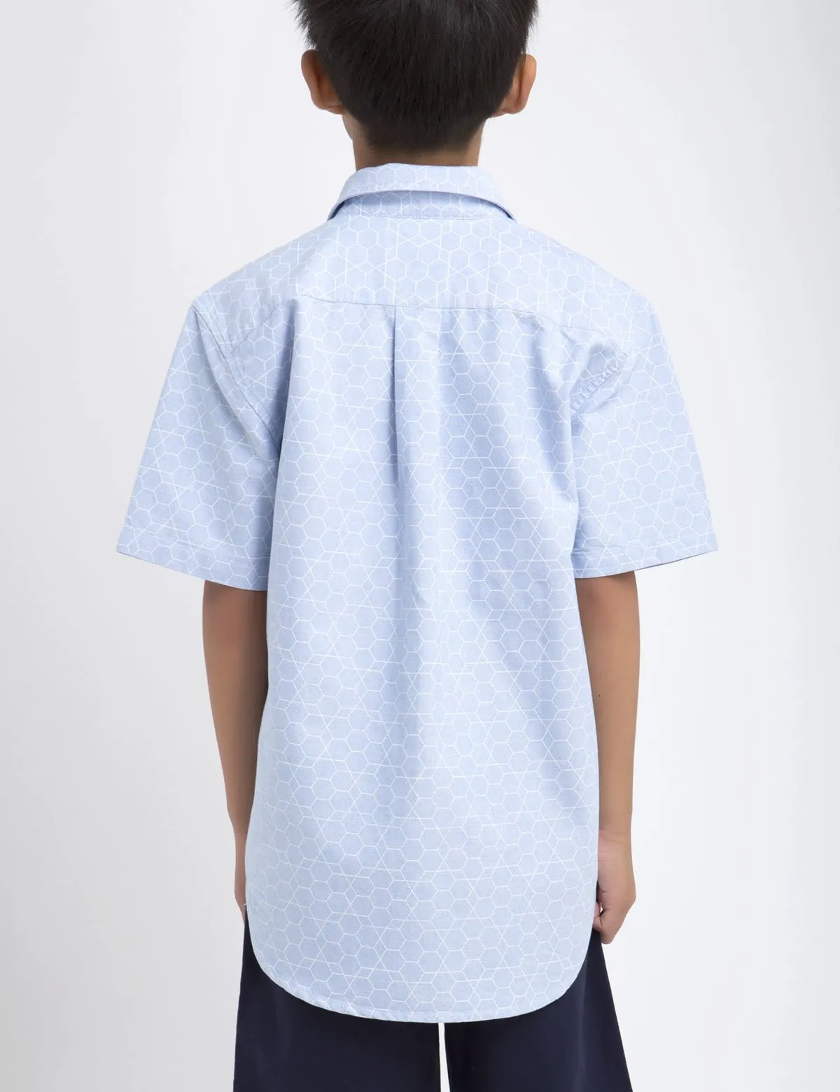 BOYS BLACK MALLET HONEYCOMB SHIRT