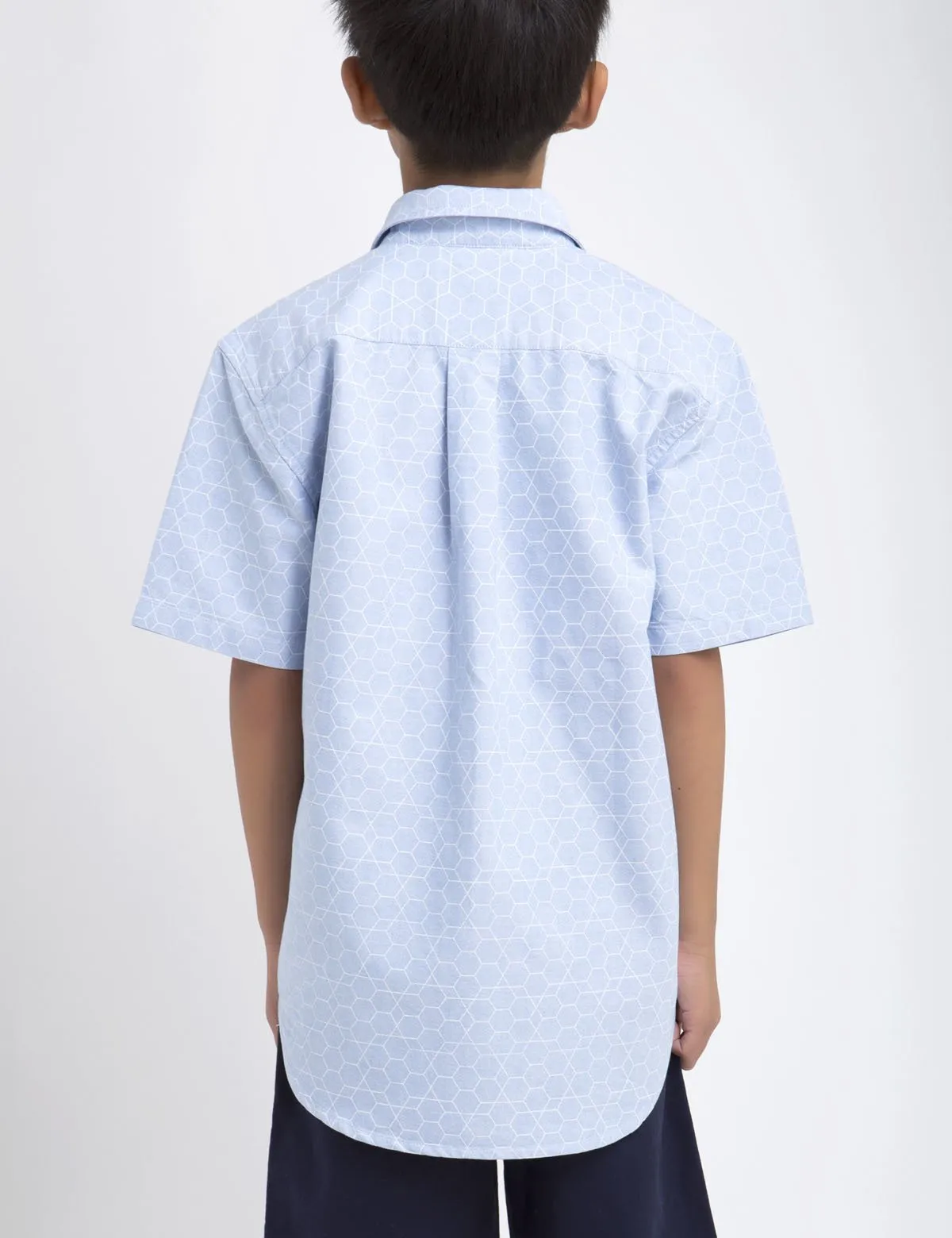 BOYS BLACK MALLET HONEYCOMB SHIRT