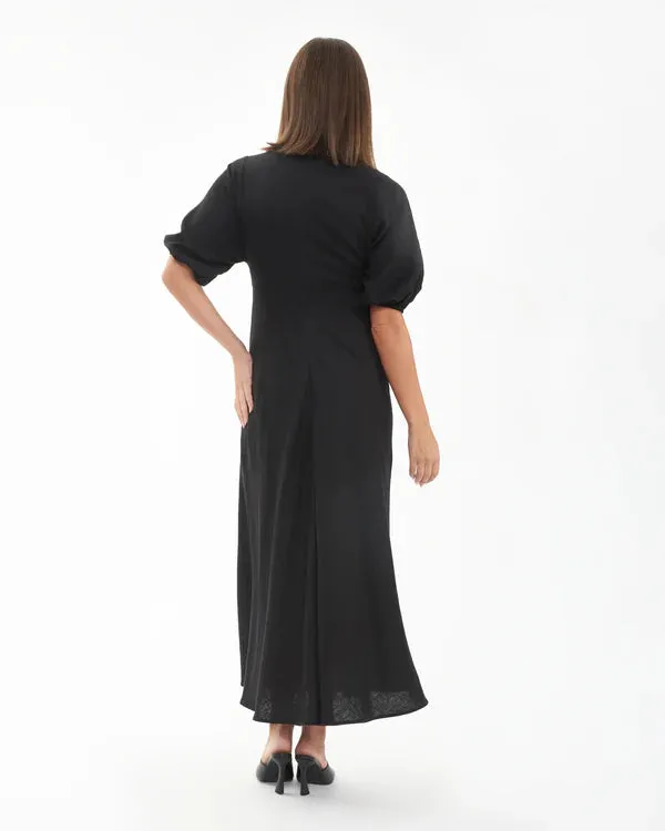 Camille Tie Front Linen Dress