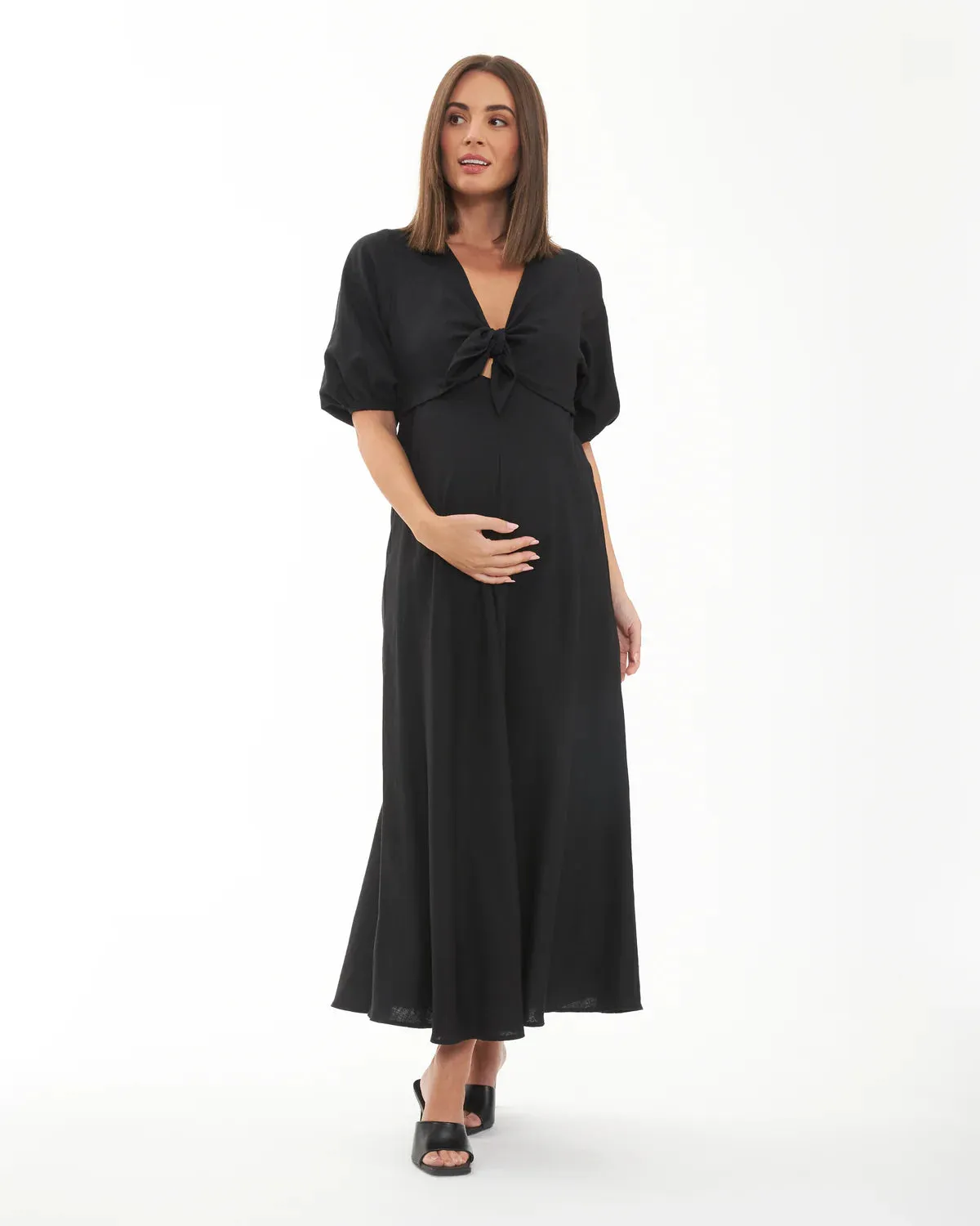 Camille Tie Front Linen Dress