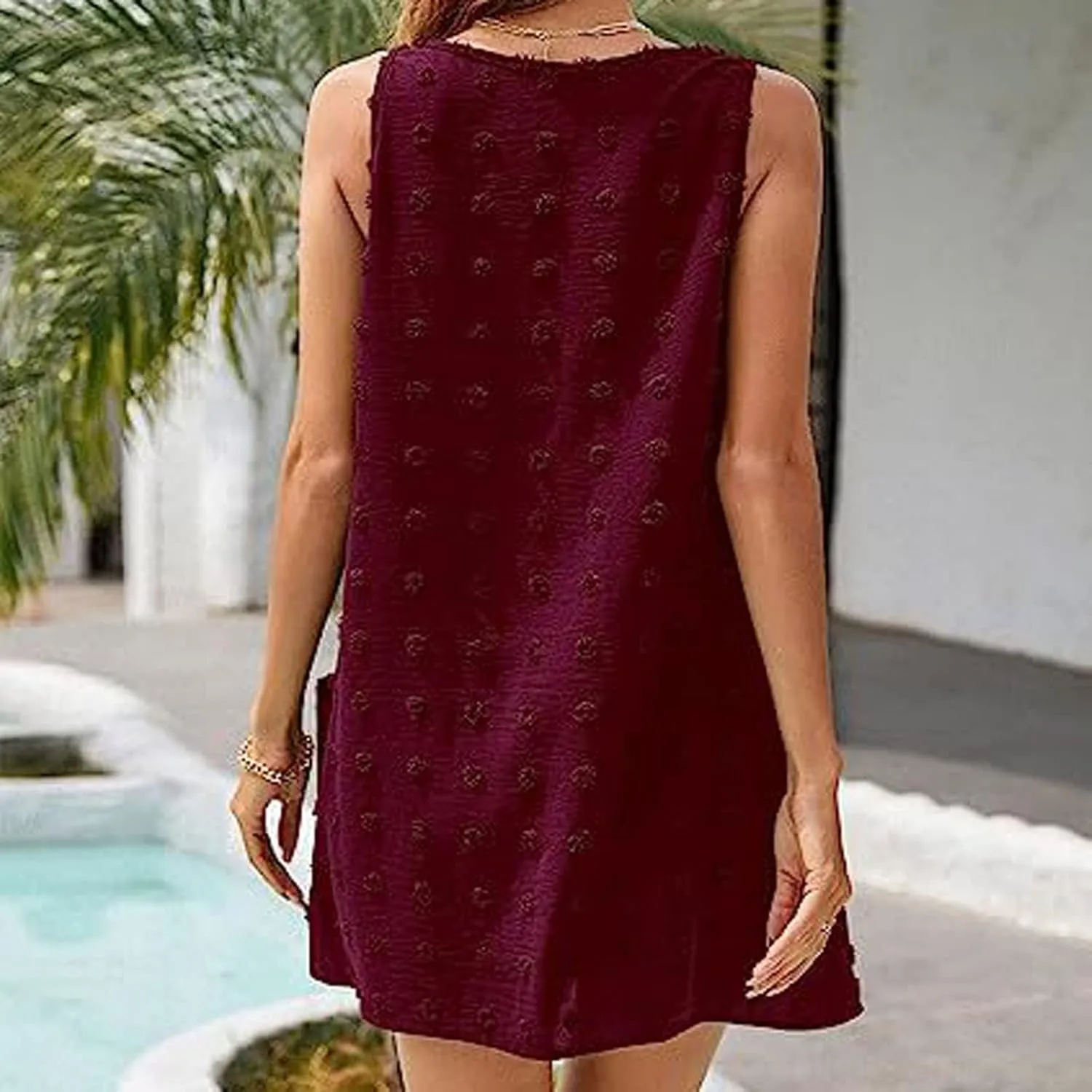 Casual Sundress for Women Summer Beach Sleeveless Dress Oversized Plus Size Dresses Stretch Elastic Outfits