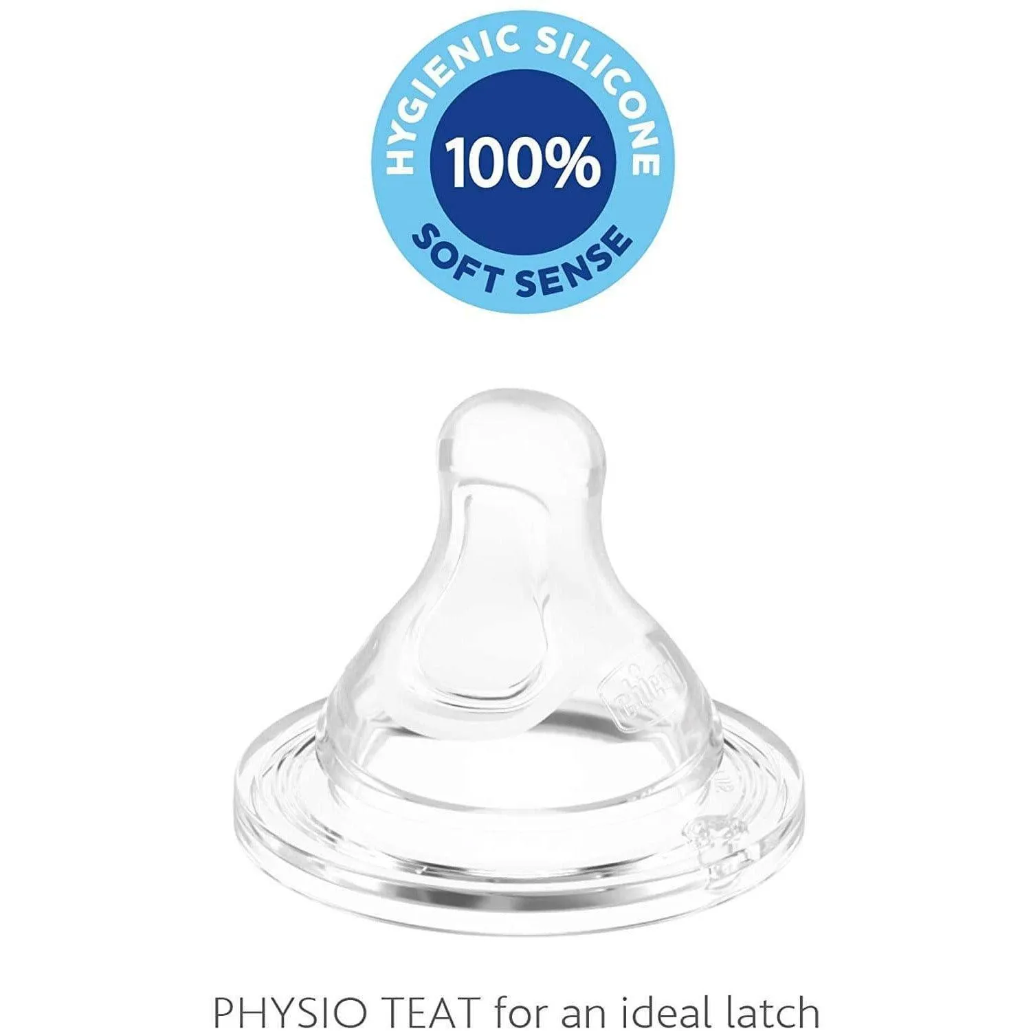 Chicco Perfect-5 Silicone Medium Flow Teat - 2 Pieces