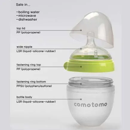ComoTomo - Silicone Bottle - 8oz - Green