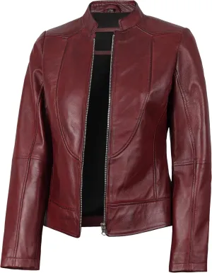 Decrum Womens Leather Jacket - Real Lambskin Stylish Leather Jackets For Women