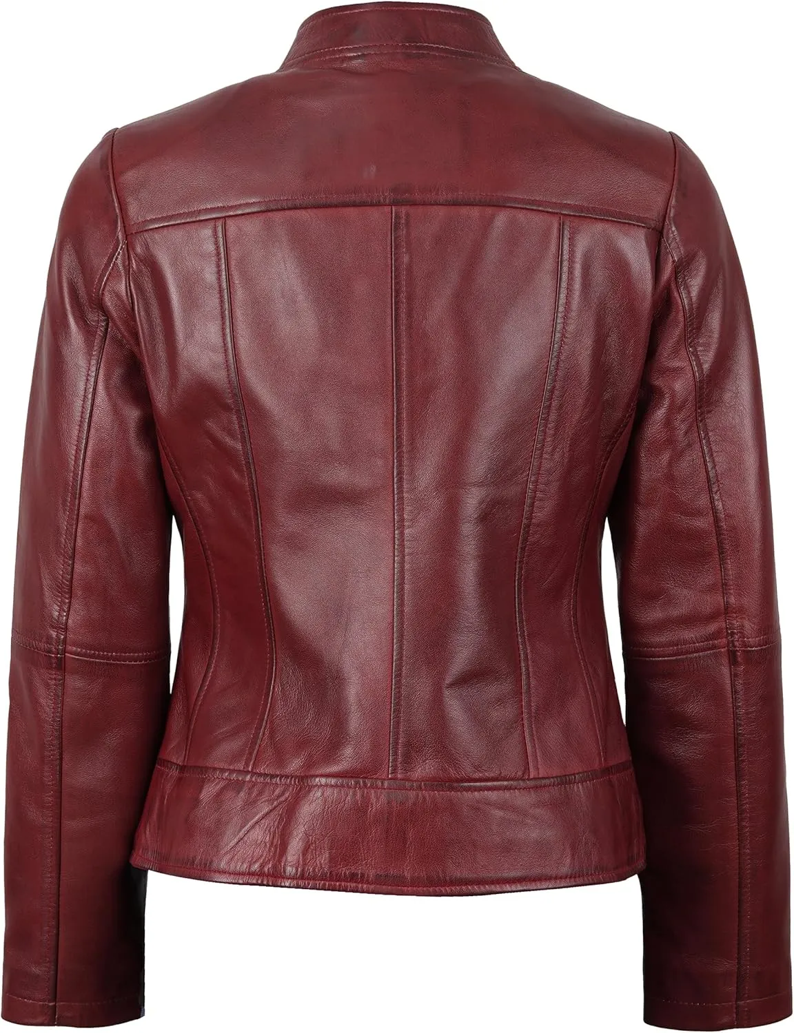Decrum Womens Leather Jacket - Real Lambskin Stylish Leather Jackets For Women