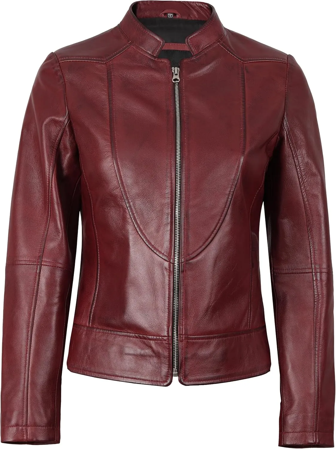Decrum Womens Leather Jacket - Real Lambskin Stylish Leather Jackets For Women