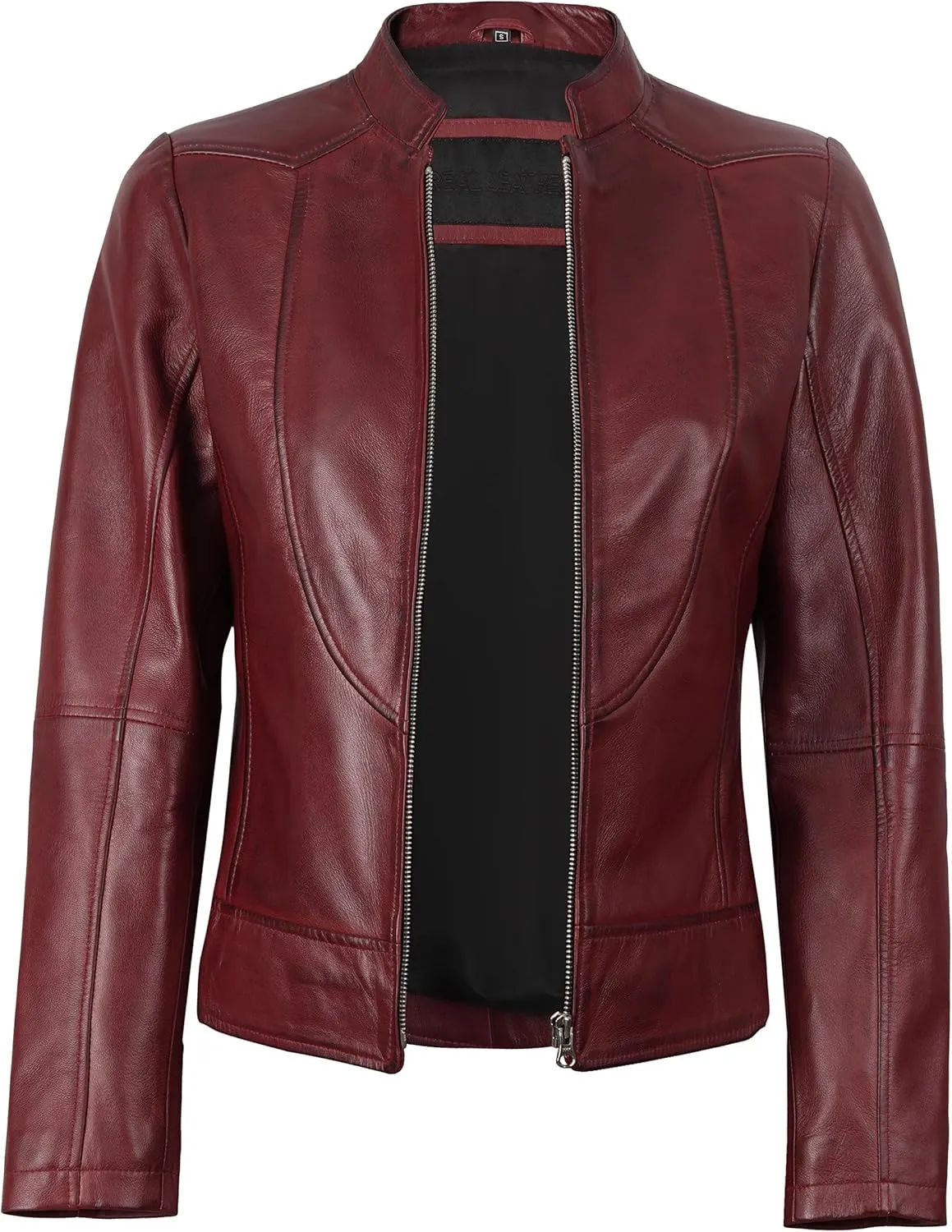Decrum Womens Leather Jacket - Real Lambskin Stylish Leather Jackets For Women