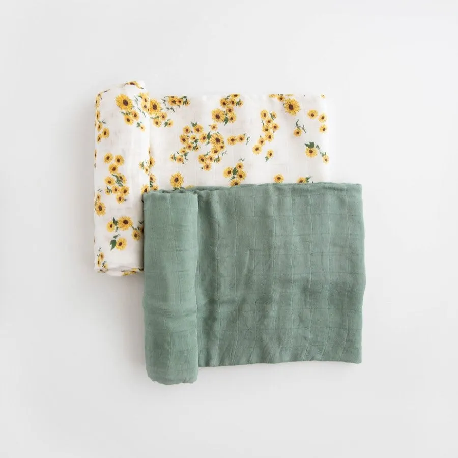 Deluxe Muslin Swaddle 2PK (Ditsy Sunflower)