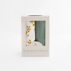 Deluxe Muslin Swaddle 2PK (Ditsy Sunflower)