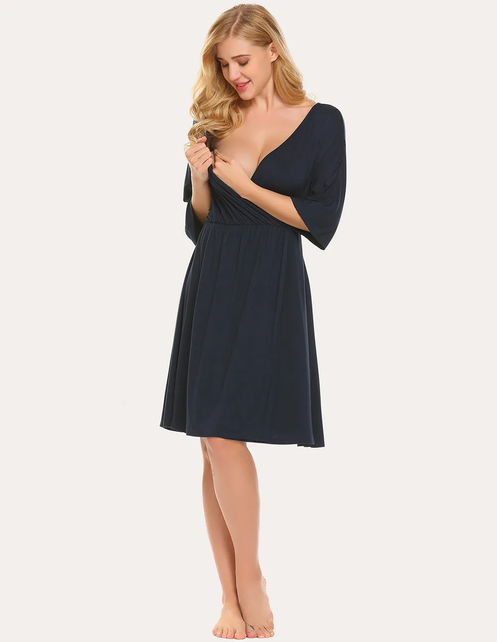 Ekouaer Maternity Dress Nursing Nightgown (US Only)