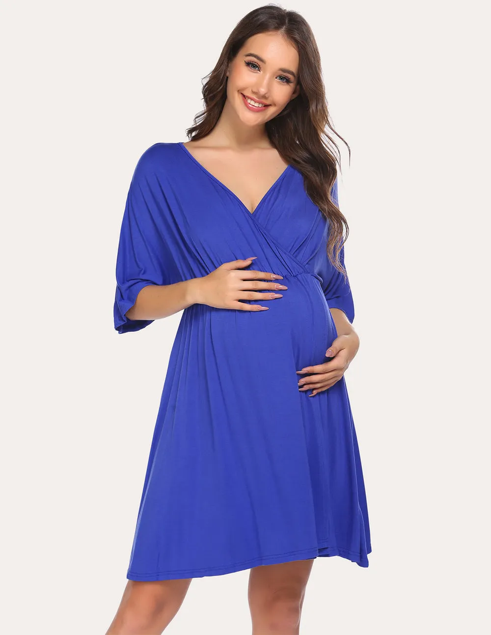 Ekouaer Maternity Dress Nursing Nightgown (US Only)