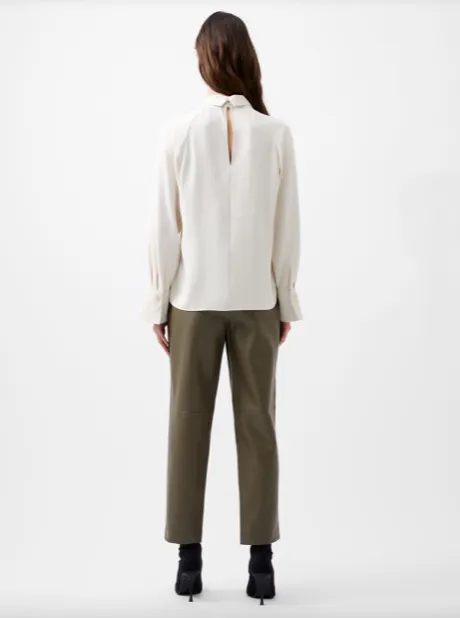 French Connection Carmen Crepe Tie Blouse - Classic Cream