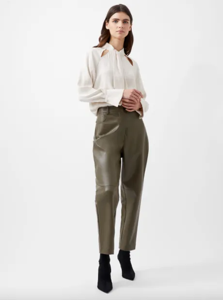 French Connection Carmen Crepe Tie Blouse - Classic Cream