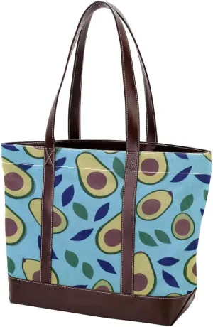 Fresh avocado-853 Tote Bags Durable Leather Canvas Purses and Handbags for Women Top Handle Shoulder Satchel Hobo Bags