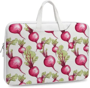 Fresh Beetroot Beets Leather Bag Laptop Case Slim Water Resistant Computer Bags with Handle Briefcase for Work