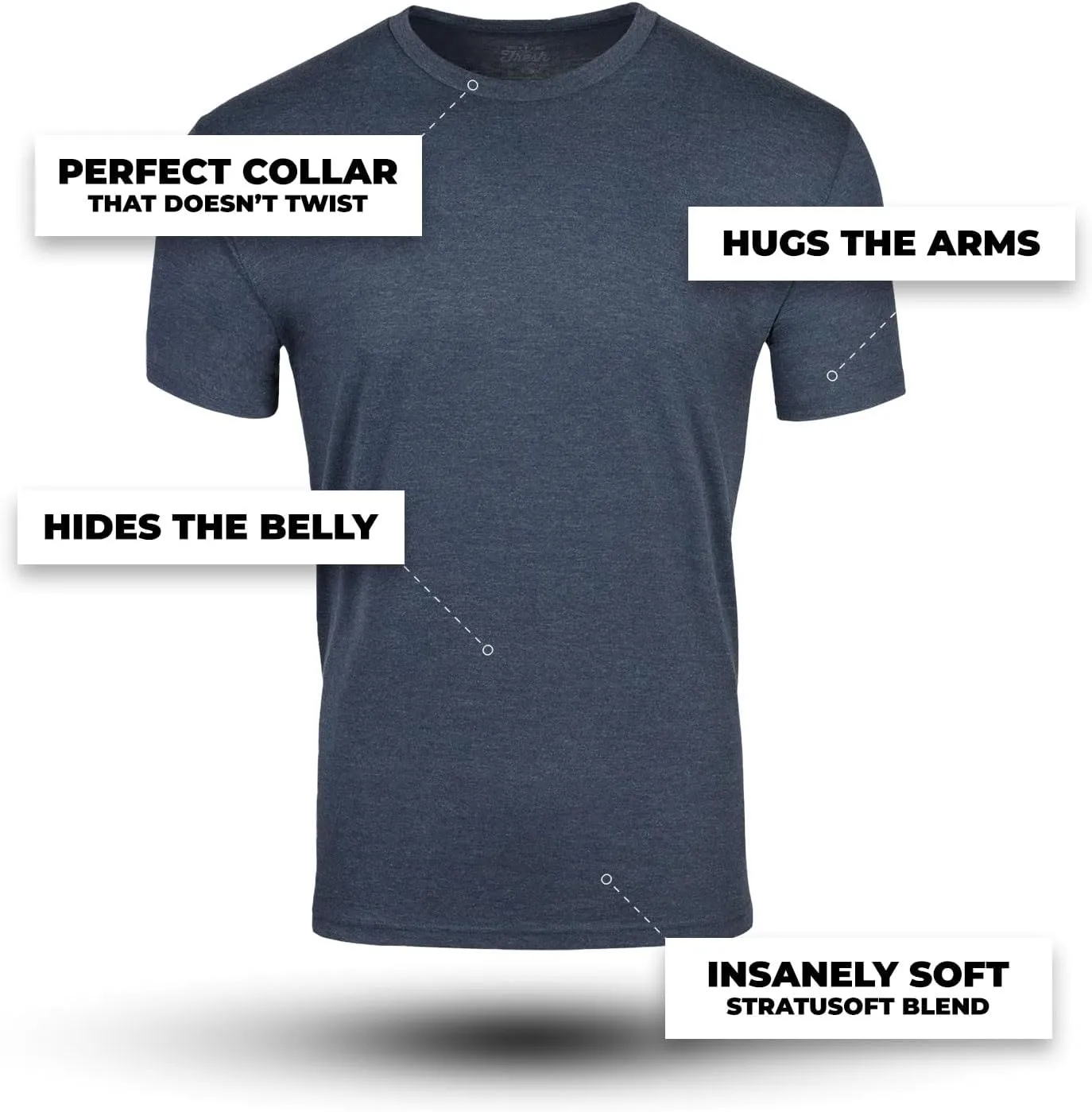 Fresh Clean Threads Crew Neck T-Shirt - Pre Shrunk Soft Fitted Premium Tee - Mens T- Cotton Poly