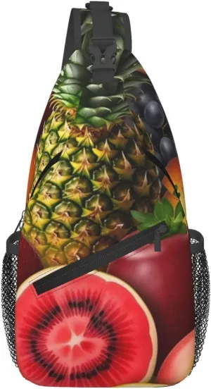 Fresh Juicy Fruits Cross Chest Bag Diagonally Sling Backpack Outdoor Travel Cycling Bag for Men Women