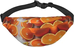 Fresh Orange Fruit Adjustable Belt Hip Bum Bag Fashion Water Resistant Hiking Waist Bag for Traveling Casual Running Hiking Cycling