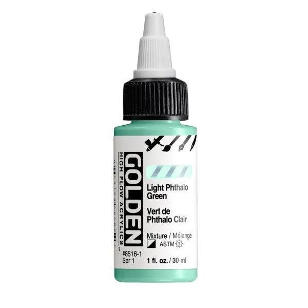 Golden High Flow Acrylic Light Phthalo Green 1 oz
