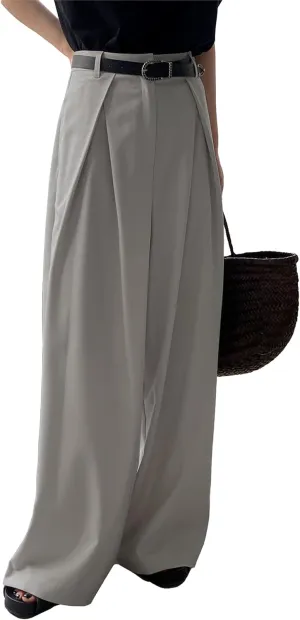 HVT Wide Leg Dress Pants for Women High Waisted Loose Palazzo Pants Business Casual Work Trousers Pants with Pockets