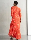 Josie | Button-Through Shirred Maternity   Nursing Maxi Dress