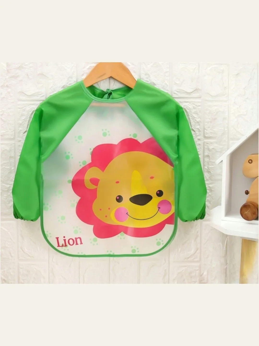 Jungle Joy Long-Sleeve Lion Baby Bibs For Boys