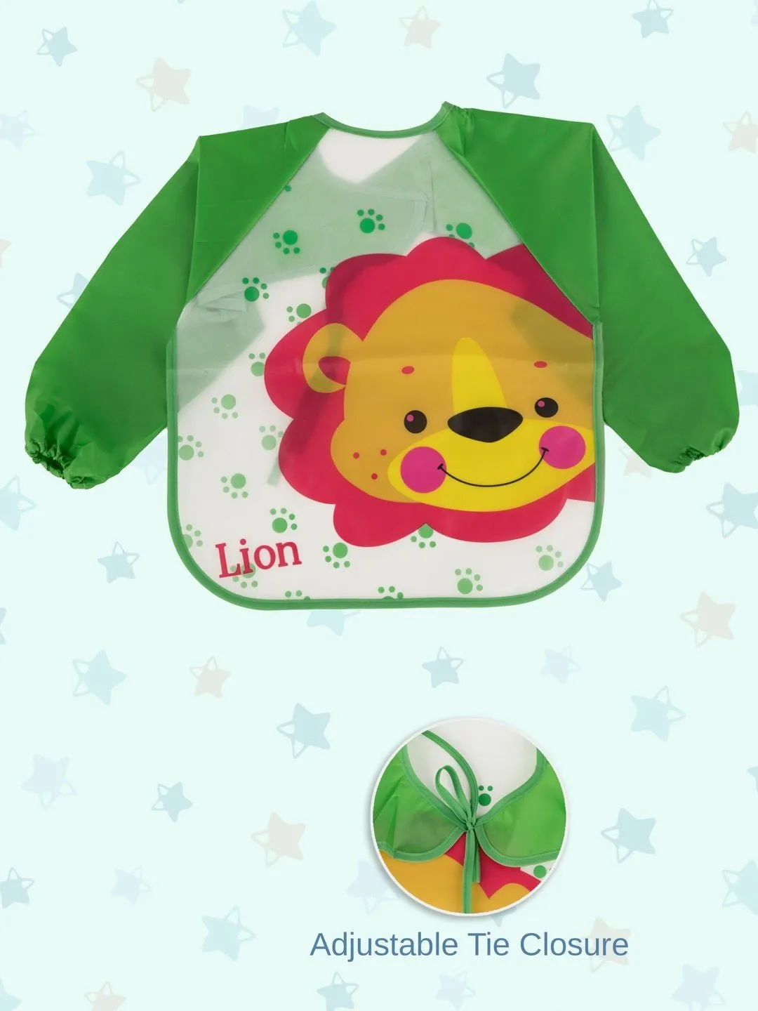 Jungle Joy Long-Sleeve Lion Baby Bibs For Boys