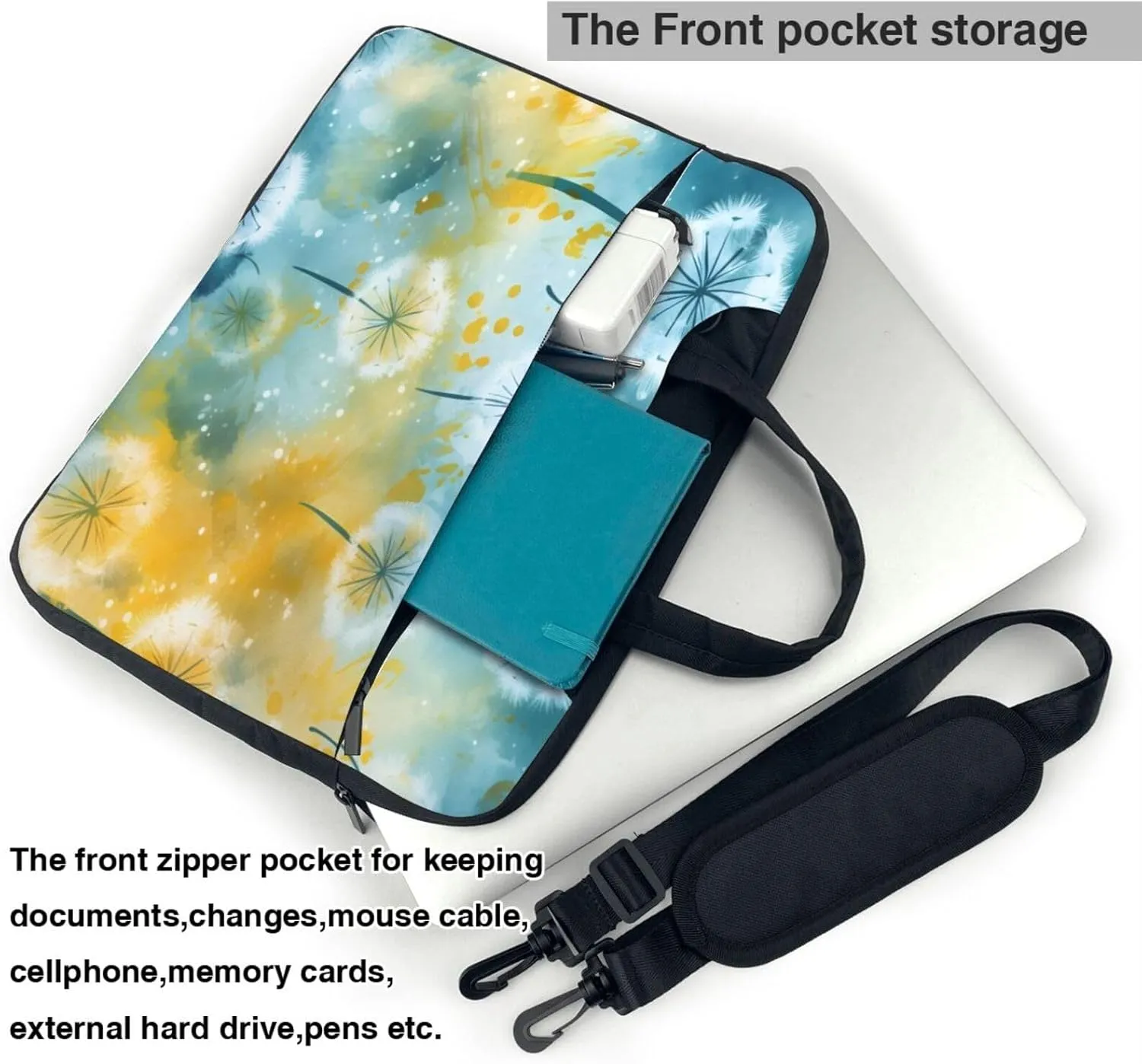 Laptop Bag Fresh Daisy Flowers Laptop Tote Bag Women Men Laptop Sleeve Case Lightweight Computer Bag Briefcase