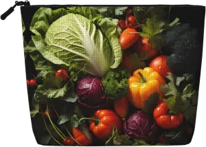Lots of fresh vegetables Patterned cosmetic bag, travel cosmetic bag, multifunctional storage bag, storage for daily necessities