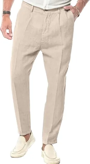 Men's Baggy Straight Leg Comfort Beach Pants Solid Lightweight Outdoor Trousers Classic Casual Summer Pants