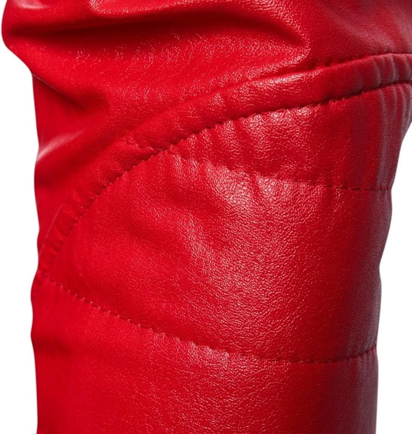Men's Pocket Leather Jacket Stand Collar Motorcycle Leathers Coat Zip-Up Biker Bomber Jackets