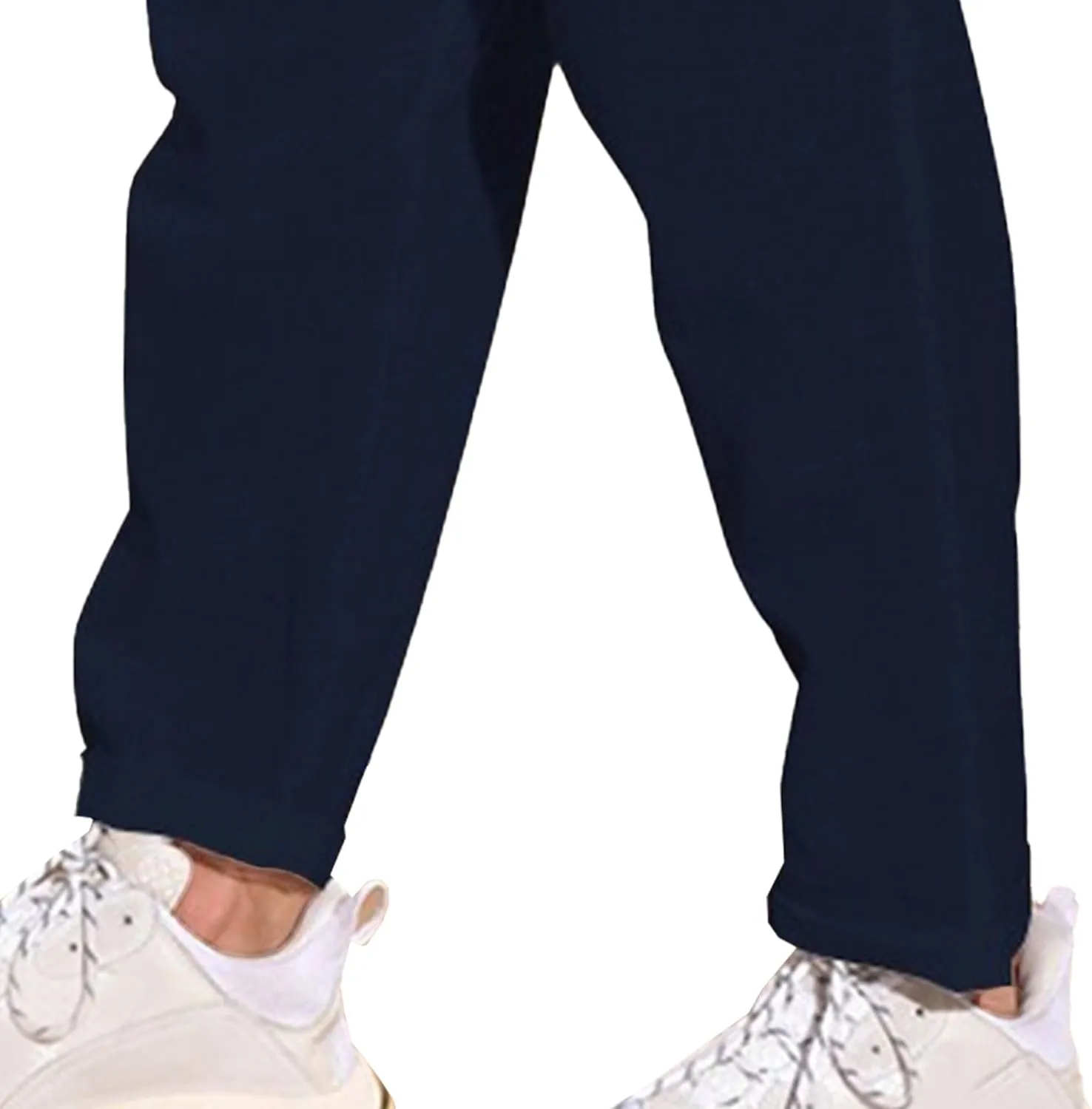 Men's Solid Cotton Linen Basic Pants Loose Fit Classic Beach Trousers Elastic Waist Lightweight Summer Pants