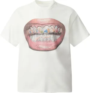 Men's Vintage Hip Hop Portrait Print T-Shirt Oversize Washed Cotton Crewneck Rapper Short Sleeve Top
