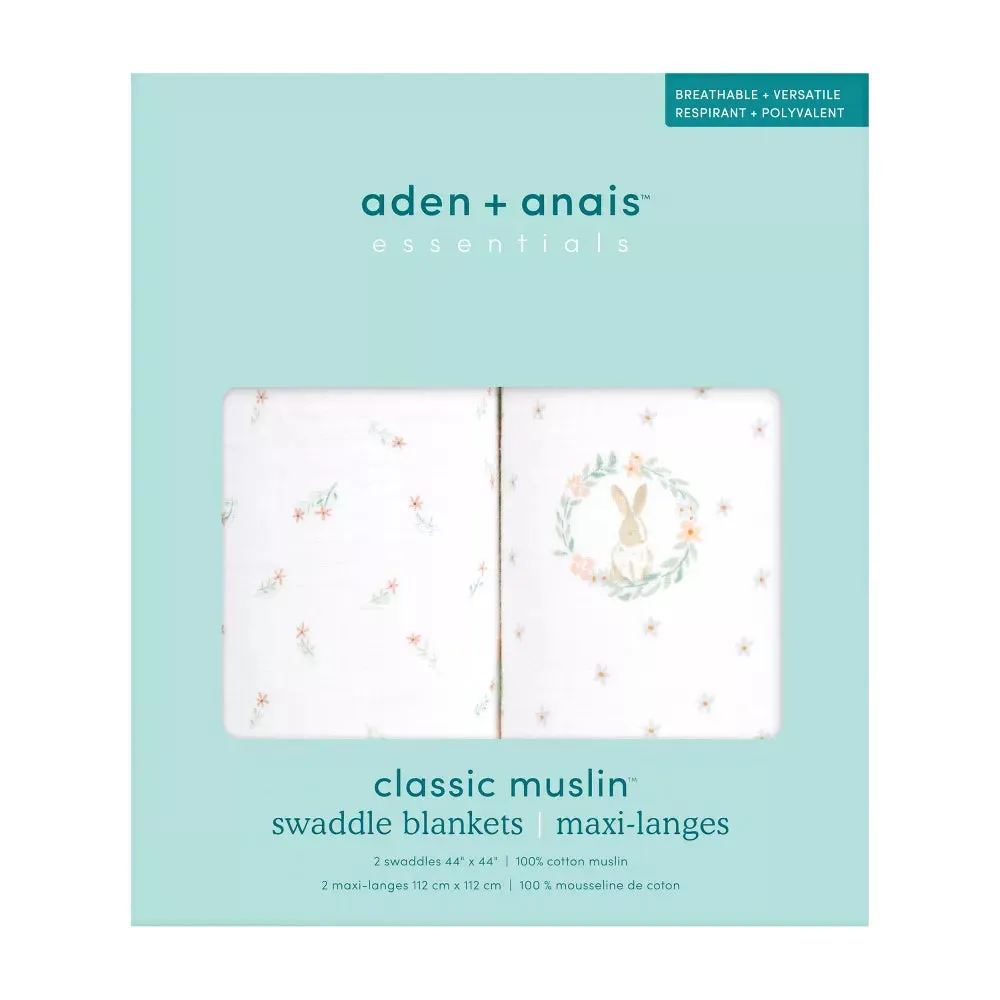 Muslin Swaddle | Blushing Bunnies | 2 Pack | Aden   Anais
